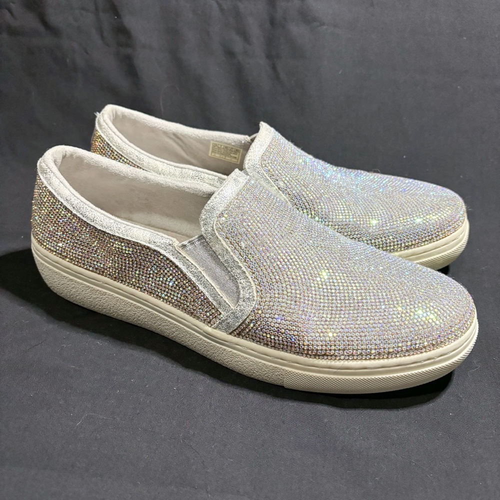 Skechers Memory Foam Rhinestone Slip On Sneakers